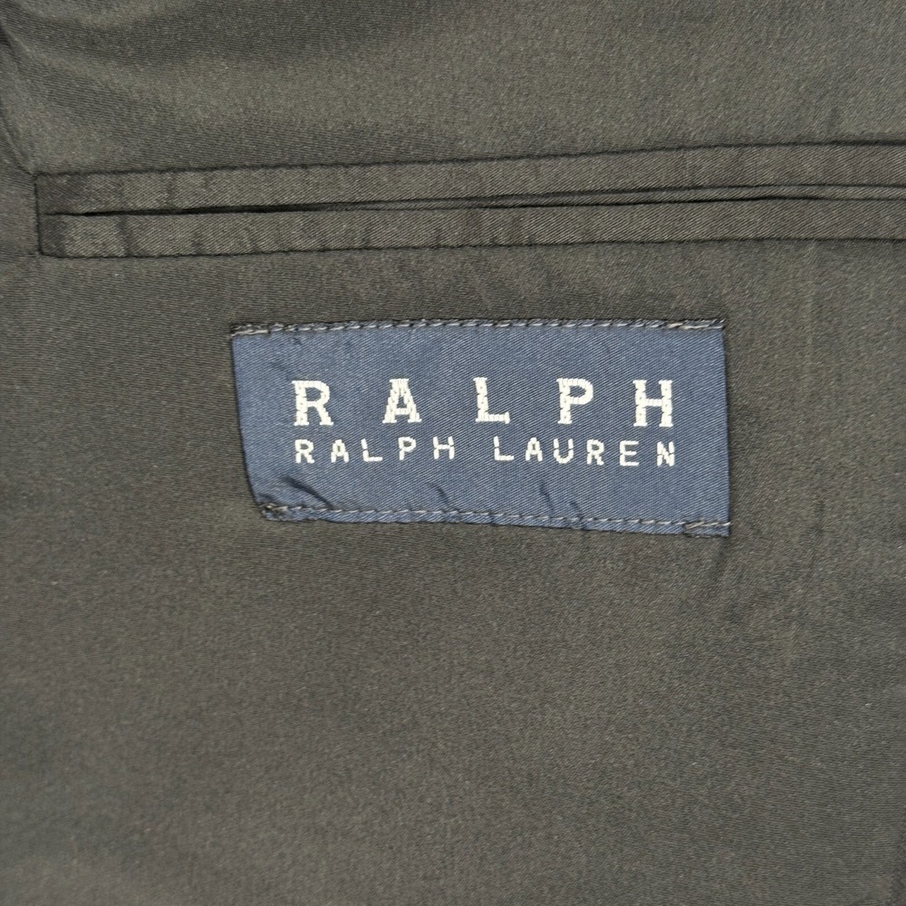 RALPH Ralph Lauren Blazer Sport Coat Men 48R Black Silver Buttons Wool Stretch - Picture 4 of 12
